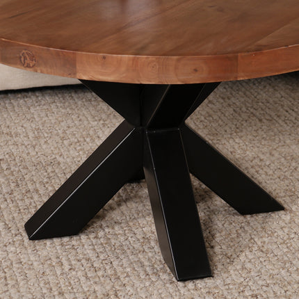 Salontafel rond walnoot mangohout 70cm Jesse