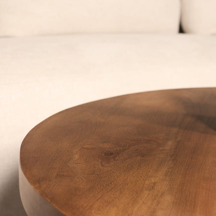 Salontafel rond walnoot mangohout 70cm Jesse