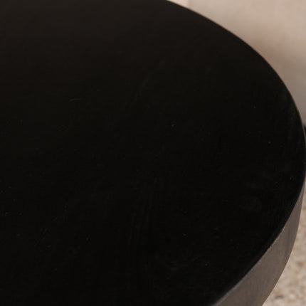 Salontafel rond zwart mangohout 70cm Jesse