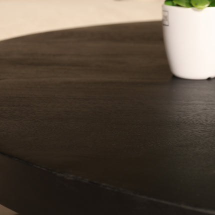 Tweedekans model: Salontafel rond zwart mangohout 90cm Jesse