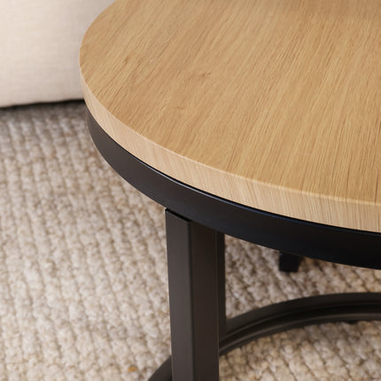 Salontafel rond 2delig lichtbruin MDF Rutger