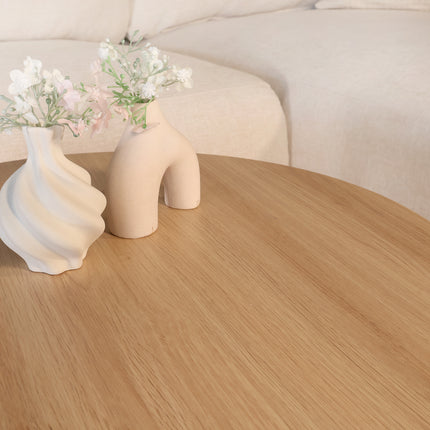 Salontafel rond 2delig lichtbruin MDF Rutger