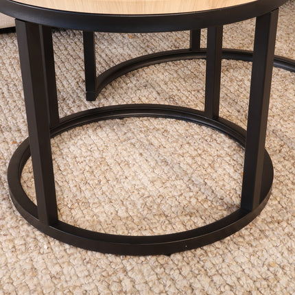 Salontafel rond 2delig lichtbruin MDF Rutger