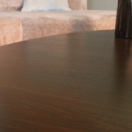 Salontafel ovaal donker walnoot melamine 120cm Denzel