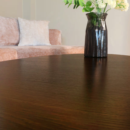 Salontafel ovaal donker walnoot melamine 120cm Denzel