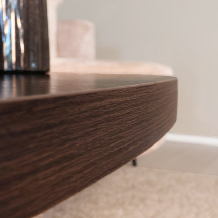 Salontafel ovaal donker walnoot melamine 120cm Denzel