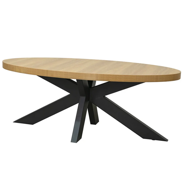 Salontafel ovaal lichtbruin melamine 120cm Denzel