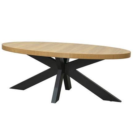 Salontafel ovaal lichtbruin melamine 120cm Denzel