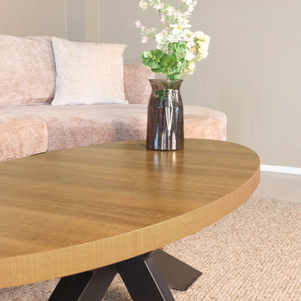 Salontafel ovaal lichtbruin melamine 120cm Denzel