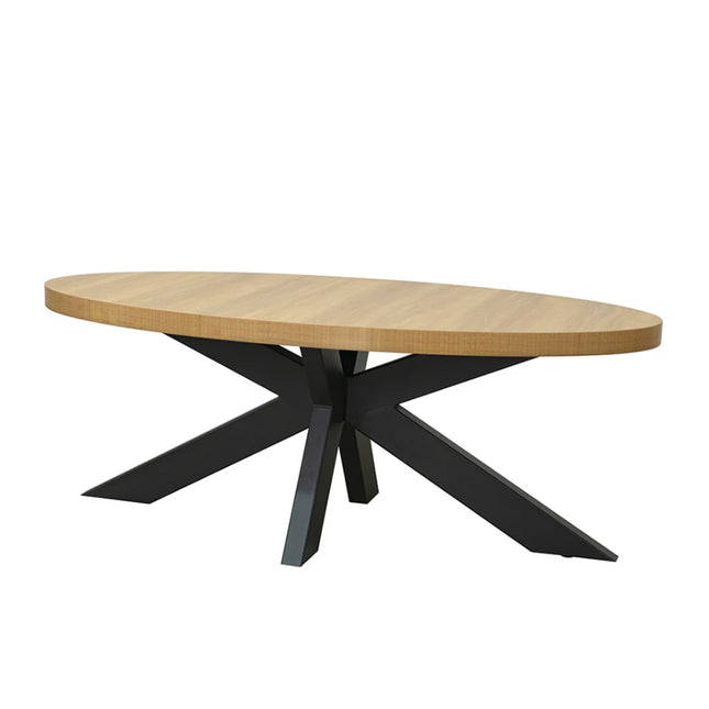Salontafel ovaal lichtbruin melamine 120cm Denzel