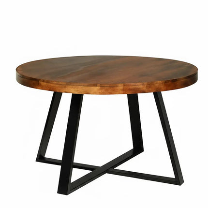Salontafel rond bruin mangohout 75cm Teun