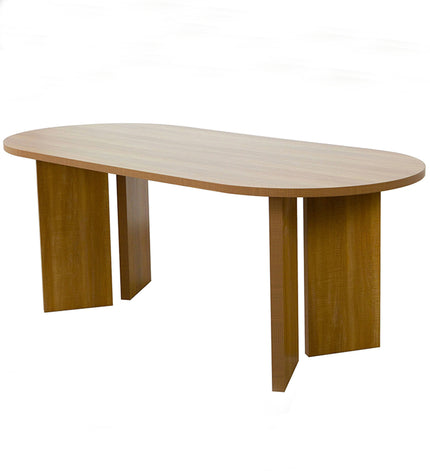 Eettafel Japandi ovaal 220cm lichtbruin melamine Hano