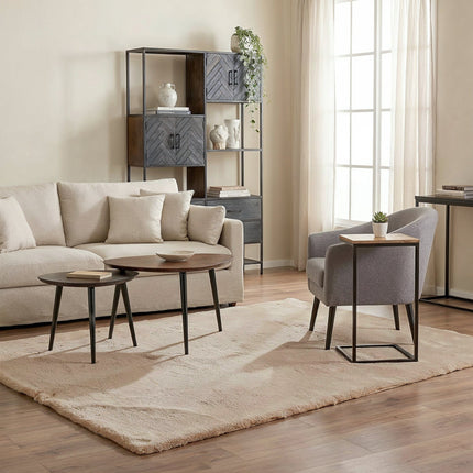 Vloerkleed beige 200x300cm hoogpolig