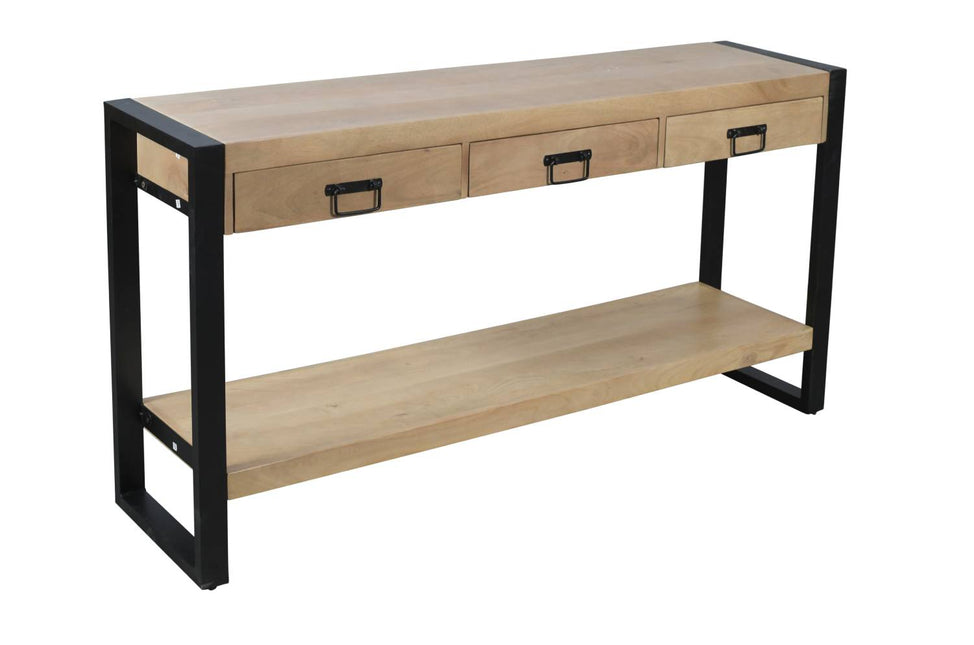 Bijzettafel 150cm mangohout Vera lichtbruin