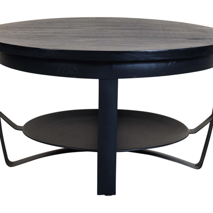 Salontafel rond mangohout Tycho zwart 70cm