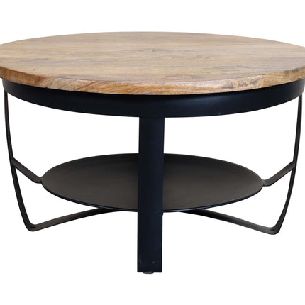 Salontafel rond mangohout Tycho bruin 70cm