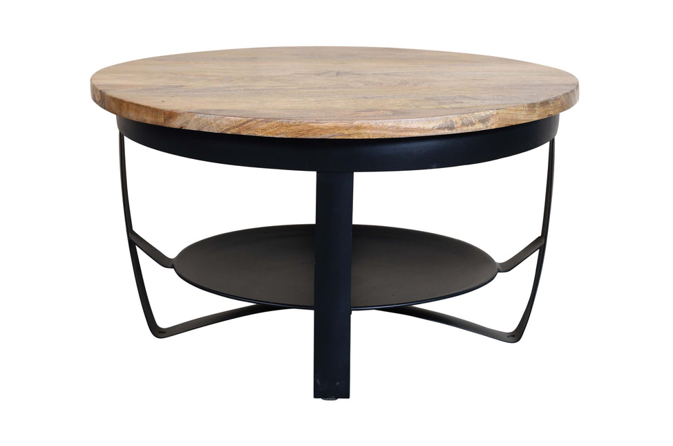 Salontafel rond mangohout Tycho bruin 70cm