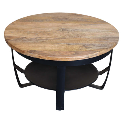 Salontafel rond mangohout Tycho bruin 70cm
