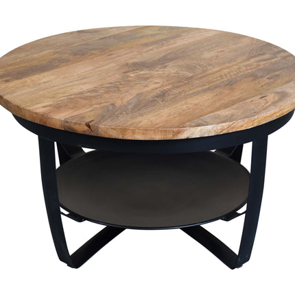 Salontafel rond mangohout Tycho bruin 70cm