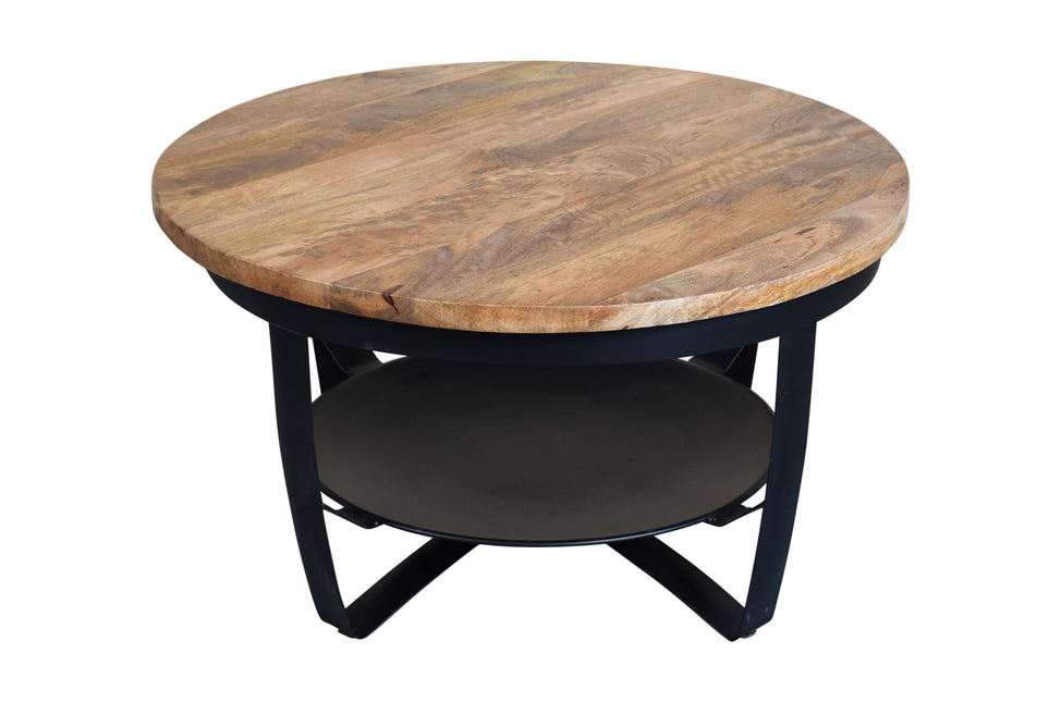 Salontafel rond mangohout Tycho bruin 70cm