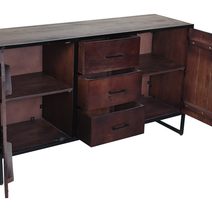 Dressoir mangohout 150cm walnoot bruin Daan