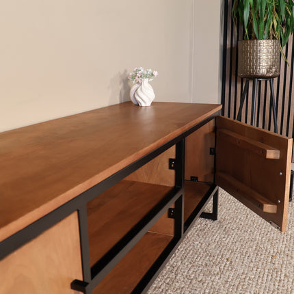 TV meubel bruin mangohout 150cm Liv