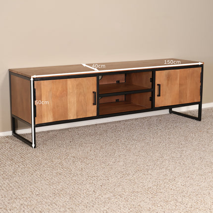 TV meubel bruin mangohout 150cm Liv