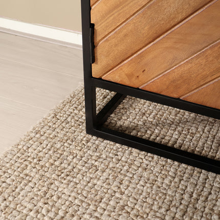 Tv meubel visgraat bruin mangohout 210cm Danae