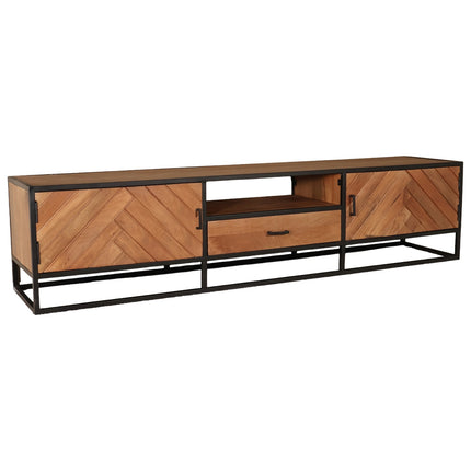 Tv meubel visgraat bruin mangohout 210cm Danae
