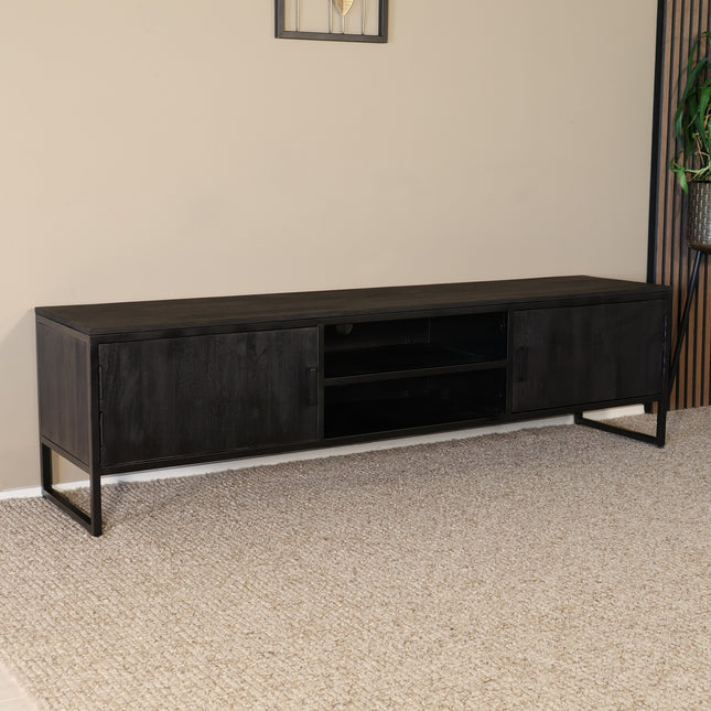 TV meubel zwart mangohout 180cm Liv
