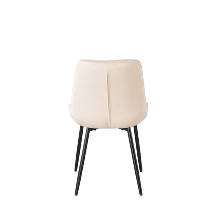 Eetkamerstoel beige velvet Tessa