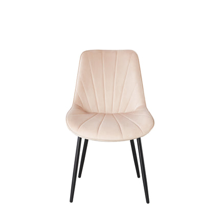 Eetkamerstoel beige velvet Tessa