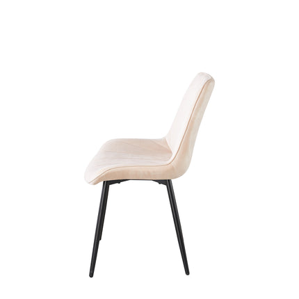 Eetkamerstoel beige velvet Tessa