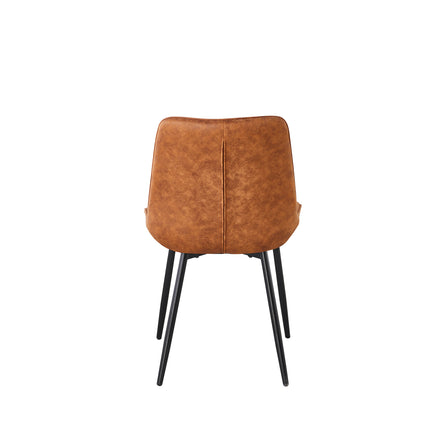 Eetkamerstoel cognac microvezel Tessa