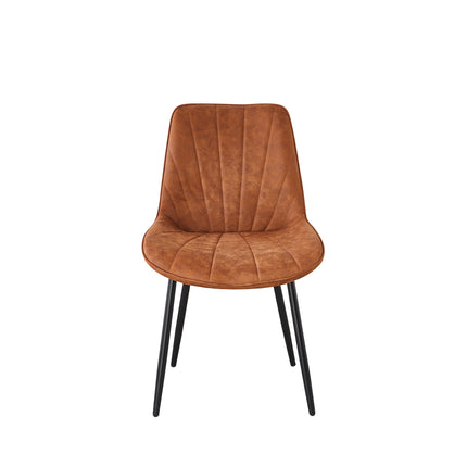 Eetkamerstoel cognac microvezel Tessa