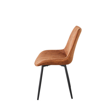 Eetkamerstoel cognac microvezel Tessa