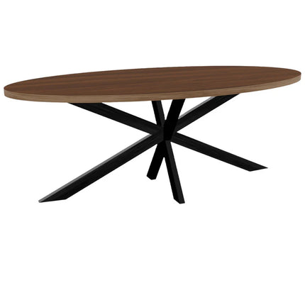 Eettafel Tommy ovaal 210cm bruin melamine