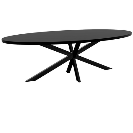 Eettafel Tommy ovaal 240cm zwart melamine