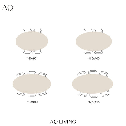 Eettafel Tommy ovaal 160cm donker walnoot melamine