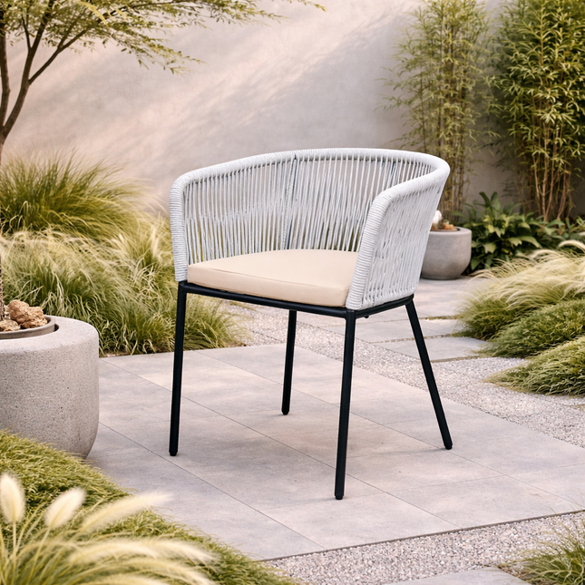 Tuinstoel beige metaal Barco