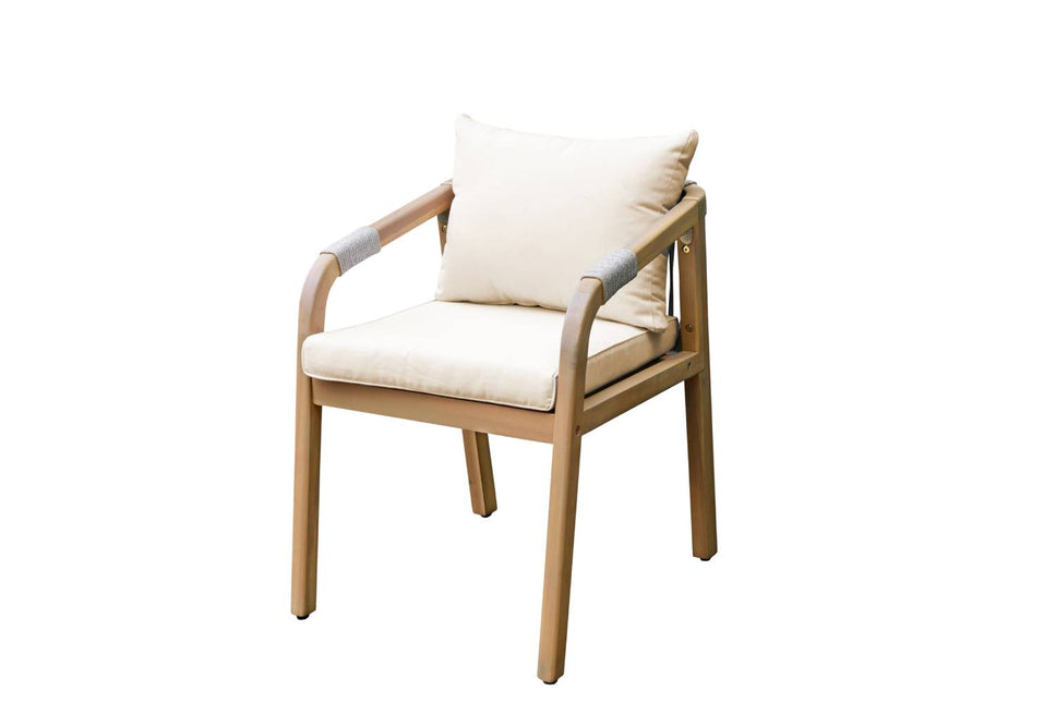 Tuinstoel beige acaciahout Denver