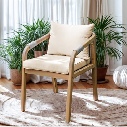 Tuinstoel beige acaciahout Denver