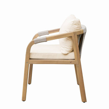 Tuinstoel beige acaciahout Denver