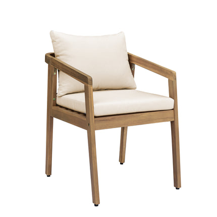 Tuinstoel beige acaciahout Savannah