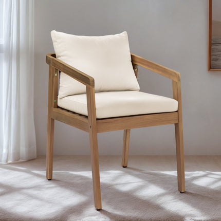 Tuinstoel beige acaciahout Savannah