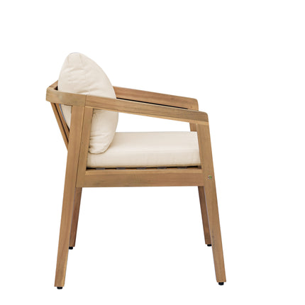 Tuinstoel beige acaciahout Savannah