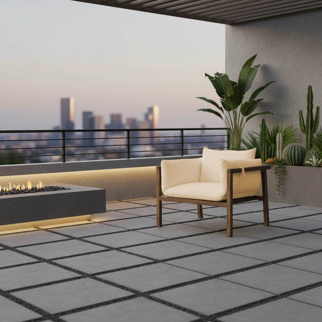 Tuinstoel beige acaciahout Xandra