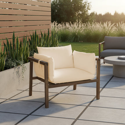 Tuinstoel beige acaciahout Xandra