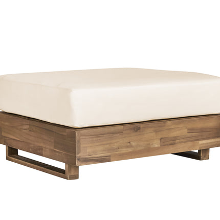 Loungetafel tuin met kussen beige acaciahout Dirk
