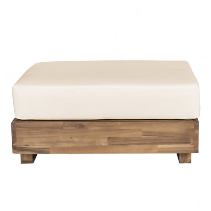 Loungetafel tuin met kussen beige acaciahout Dirk